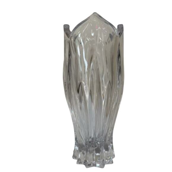 EUC Vintage Gorham Lotus Flower 6" Vase Clear Heavy - Picture 2 of 3